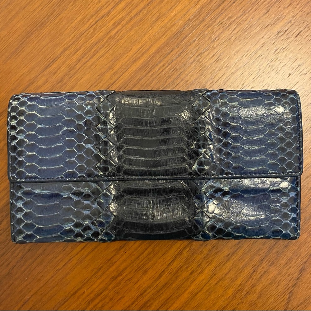 Bottega Veneta Snakeskin Continental Wallet